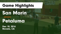 San Marin  vs Petaluma  Game Highlights - Dec 10, 2016