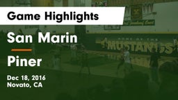 San Marin  vs Piner Game Highlights - Dec 18, 2016