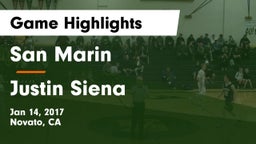 San Marin  vs Justin Siena Game Highlights - Jan 14, 2017