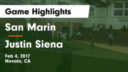 San Marin  vs Justin Siena Game Highlights - Feb 4, 2017