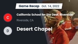 Recap: California School for the Deaf, Riverside vs. Desert Chapel 2022
