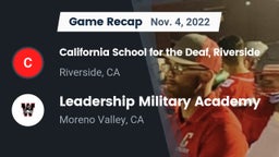 Recap: California School for the Deaf, Riverside vs. Leadership Military Academy 2022