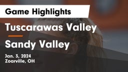Tuscarawas Valley  vs Sandy Valley  Game Highlights - Jan. 3, 2024