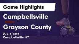Campbellsville  vs Grayson County Game Highlights - Oct. 3, 2020