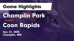 Champlin Park  vs Coon Rapids  Game Highlights - Jan. 31, 2020