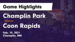 Champlin Park  vs Coon Rapids  Game Highlights - Feb. 19, 2021