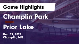 Champlin Park  vs Prior Lake  Game Highlights - Dec. 29, 2023