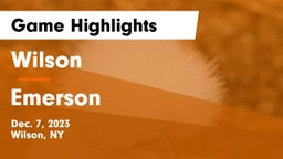 Wilson  vs Emerson  Game Highlights - Dec. 7, 2023