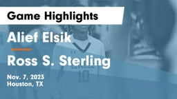 Alief Elsik  vs Ross S. Sterling  Game Highlights - Nov. 7, 2023