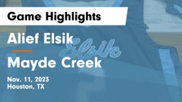 Alief Elsik  vs Mayde Creek  Game Highlights - Nov. 11, 2023