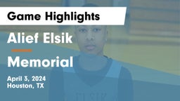 Alief Elsik  vs Memorial  Game Highlights - April 3, 2024