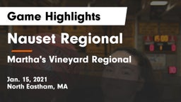 Nauset Regional  vs Martha's Vineyard Regional  Game Highlights - Jan. 15, 2021