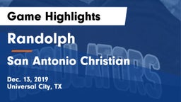 Randolph  vs San Antonio Christian  Game Highlights - Dec. 13, 2019
