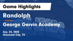 Randolph  vs George Gervin Academy Game Highlights - Jan. 24, 2020