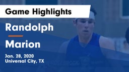 Randolph  vs Marion  Game Highlights - Jan. 28, 2020