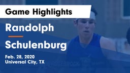 Randolph  vs Schulenburg  Game Highlights - Feb. 28, 2020