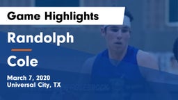 Randolph  vs Cole  Game Highlights - March 7, 2020
