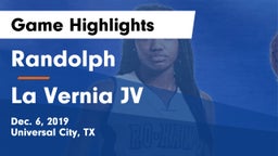 Randolph  vs La Vernia JV Game Highlights - Dec. 6, 2019
