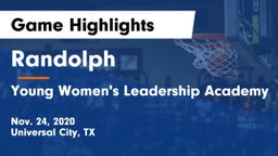 Randolph  vs Young Women's Leadership Academy Game Highlights - Nov. 24, 2020