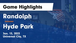 Randolph  vs Hyde Park  Game Highlights - Jan. 13, 2023