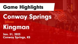 Conway Springs  vs Kingman  Game Highlights - Jan. 31, 2023