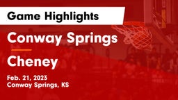 Conway Springs  vs Cheney  Game Highlights - Feb. 21, 2023