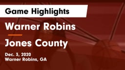 Warner Robins   vs Jones County  Game Highlights - Dec. 3, 2020