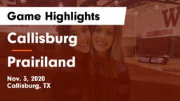 Callisburg  vs Prairiland  Game Highlights - Nov. 3, 2020