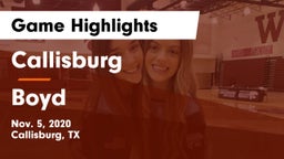 Callisburg  vs Boyd  Game Highlights - Nov. 5, 2020