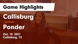 Callisburg  vs Ponder  Game Highlights - Oct. 19, 2021