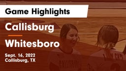 Callisburg  vs Whitesboro  Game Highlights - Sept. 16, 2022