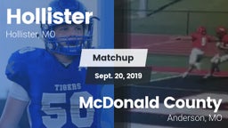 Matchup: Hollister High vs. McDonald County  2019