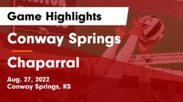 Conway Springs  vs Chaparral  Game Highlights - Aug. 27, 2022