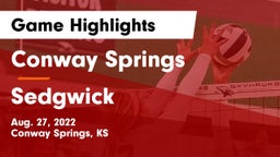Conway Springs  vs Sedgwick  Game Highlights - Aug. 27, 2022