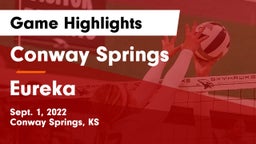 Conway Springs  vs Eureka  Game Highlights - Sept. 1, 2022