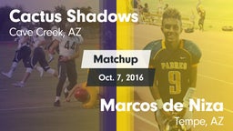 Matchup: Cactus Shadows High vs. Marcos de Niza  2016