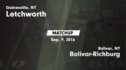 Matchup: Letchworth High vs. Bolivar-Richburg  2016