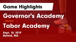 Governor's Academy  vs Tabor Academy  Game Highlights - Sept. 18, 2019