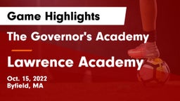 The Governor's Academy  vs Lawrence Academy Game Highlights - Oct. 15, 2022