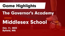 The Governor's Academy vs Middlesex School Game Highlights - Oct. 11, 2023