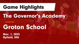 The Governor's Academy vs Groton School  Game Highlights - Nov. 1, 2023