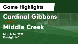 Cardinal Gibbons  vs Middle Creek  Game Highlights - March 26, 2022