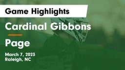 Cardinal Gibbons  vs Page  Game Highlights - March 7, 2023