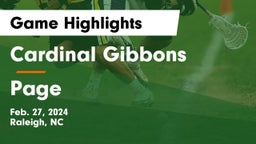 Cardinal Gibbons  vs Page  Game Highlights - Feb. 27, 2024