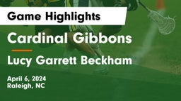 Cardinal Gibbons  vs Lucy Garrett Beckham  Game Highlights - April 6, 2024