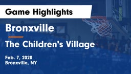 Bronxville  vs The Children's Village Game Highlights - Feb. 7, 2020