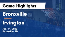 Bronxville  vs Irvington  Game Highlights - Jan. 14, 2020
