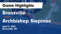 Bronxville  vs Archbishop Stepinac  Game Highlights - April 5, 2022