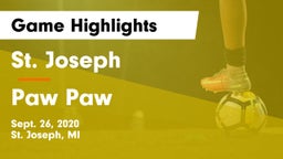 St. Joseph  vs Paw Paw Game Highlights - Sept. 26, 2020