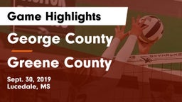 George County  vs Greene County Game Highlights - Sept. 30, 2019